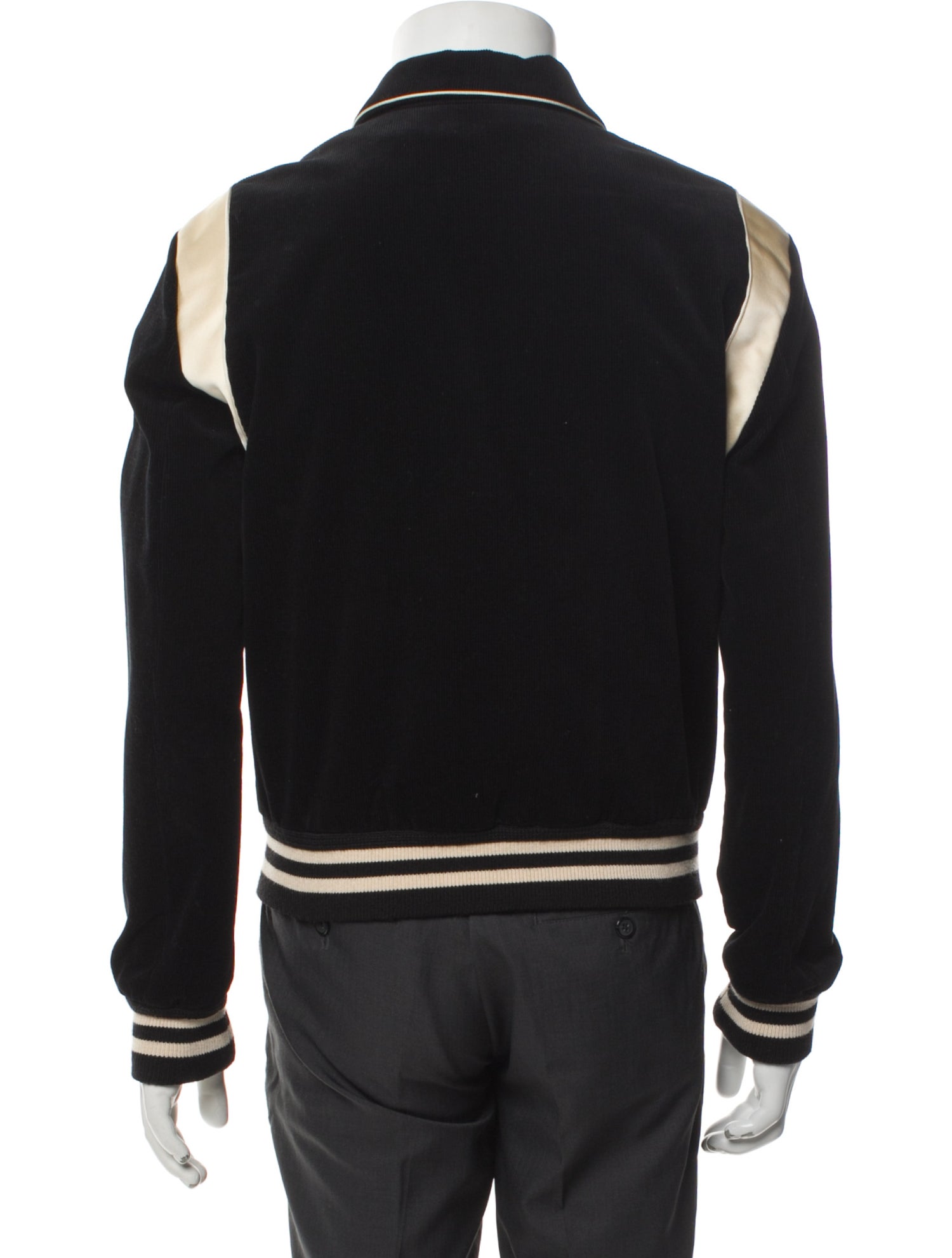 Celine Corduroy Striped Varsity Jacket